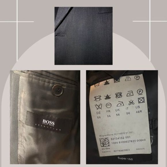 #5 - HUGO BOSS - BLACK JACKET ONLY - SIZE 46R - Picture 2 of 3